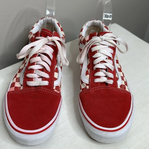 Vans Shoes - Vans Classic red white check with suede toe heel mens Sz 8.5 Women’s Sz 10